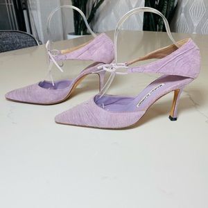 Manolo Blahnik | Ruched Suede Heel